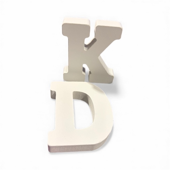 3 Inch White Wood Standing Alphabet Letters Other - Chic Cream Decorative Letters